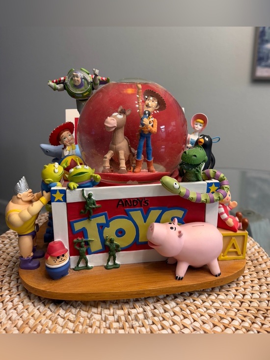Disney Other - Vintage 1995 Disney Pixar Toy Story Musical Snow Globe Music Box Woody Buzz